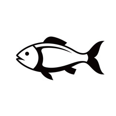 silhouette of fish with white background