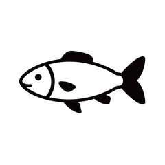 silhouette of fish with white background