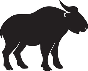 Sichuan takin wildlife illustration