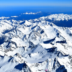 snow covered mountains