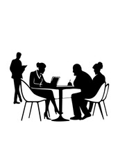 Silhouette of Business Meeting at a Table
