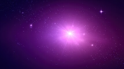 Fototapeta premium Vibrant Purple Nebula Galaxy Illustration with Sparkling Stars and Cosmic Dust for Sci-Fi Backgrounds