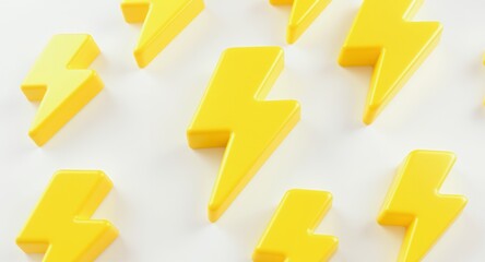 Power Up Your Brand Fast, Bold, Energetic 3D Lightning Bolt Icons