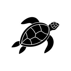Silhouette of a turtle on transparent background