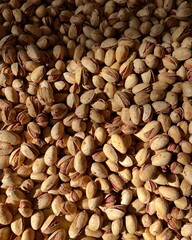 Salted pistachios with sunlight
