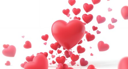 Romantic 3D Hearts Background Perfect for Valentines Day, Love, and Romance Designs