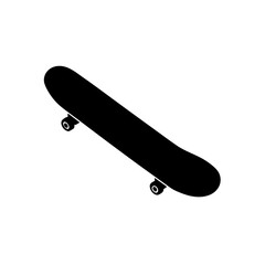 A skateboard in black on transparent background silhouette