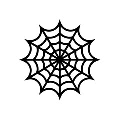 Spiderweb simple art on transparent background silhouette