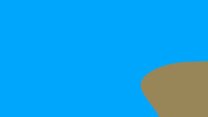 A minimalist abstract composition featuring a vibrant blue expanse meeting a gentle curve of earthy brown, evoking a sense of calm and natural simplicity.