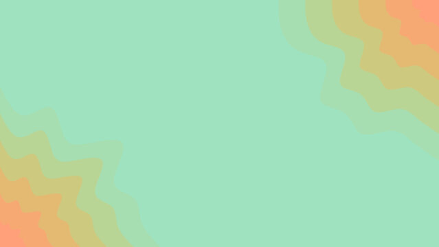 A calming abstract background with gentle wavy patterns, blending soft mint green into warm peach and orange gradients, suitable for modern digital designs.