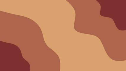 An elegant abstract background features smooth, flowing organic shapes in a sophisticated palette of warm earthy brown and beige tones, perfect for modern design.
