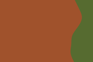 An abstract background design showcasing a warm terracotta orange and deep olive green, elegantly divided by a smooth, organic curve, perfect for modern visuals.