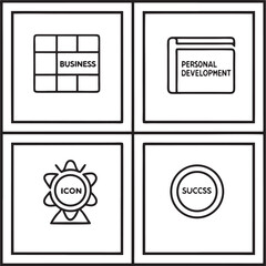 Business Success & Development Line Icons