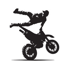 Fototapeta premium Motocross Dirt Bike Rider Stunt Silhouette