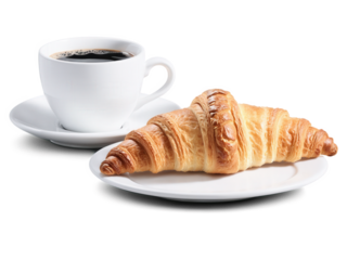 Croissant with Ideal Layers A freshly baked croissant with a crispy, golden-brown crust and clearly visible, airy layers. In