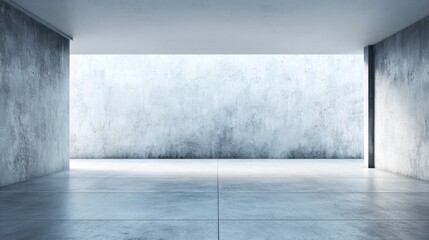 Obraz premium Minimalist Concrete Interior with Natural Light: Modern Architecture for Product Mockups and Design Visualization