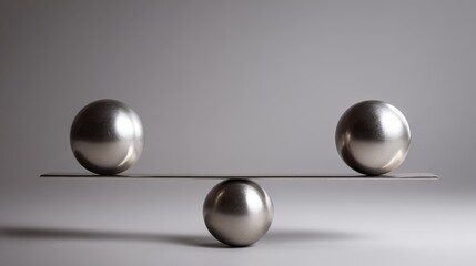 Balancing Spheres: Conceptual Image Representing Equilibrium, Harmony, and Stability in Business and Life