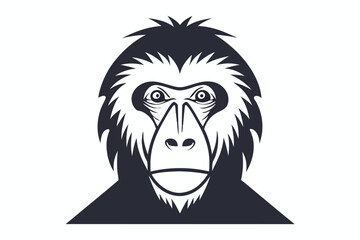 The black gorilla face shows determination, the animal's expression is bold and striking