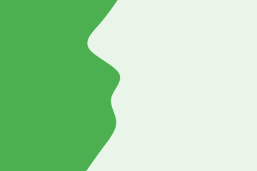 Abstract background with vibrant green on left, separated by wavy line from lighter off-white on right, creating clean, modern aesthetic.