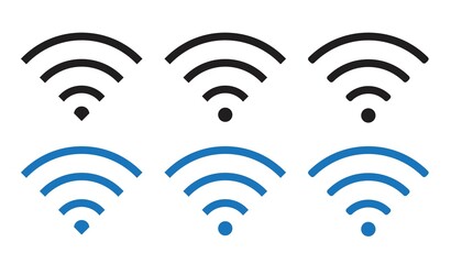 A Collection of WIFI Signal Icon Set Vector Illustration on White Background