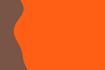 A vibrant orange background with a smooth, organic brown curve on the left side, creating a modern and dynamic abstract design perfect for various digital projects.