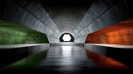 A dark tunnel with a light at the end of it.