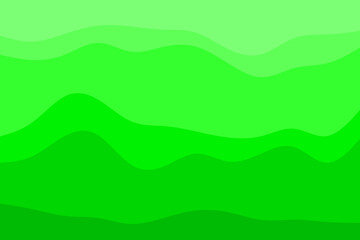 Abstract wavy layers of vibrant green create a fluid, organic background with a smooth gradient effect, perfect for modern digital designs and web elements.