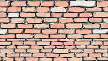 Obraz premium Brick Wall Background. Brick Wall Texture. Vector Brick Wall. Vector Illustration. 