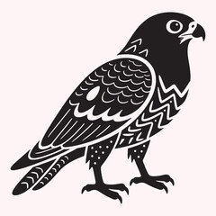 Stylized Kestrel Silhouette – Black Predator Bird Illustration