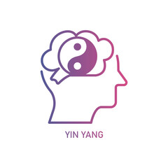 Yin Yang Outline Illustration,Outline style icon of yin yang for mental health, wellness, education, and awareness designs