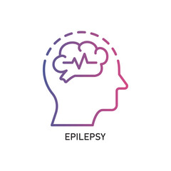 EPILEPSY Outline Illustration,Outline style icon of epilepsy for mental health, wellness, education, and awareness designs