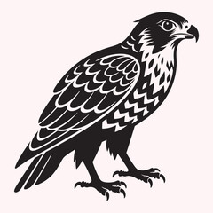 Stylized Kestrel Silhouette – Black Predator Bird Illustration