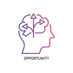 OPPORTUNITY Outline Illustration,Outline style icon of opportunity for mental health, wellness, education, and awareness designs.