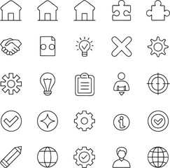 Fototapeta premium Universal Line Icons for UI and Business
