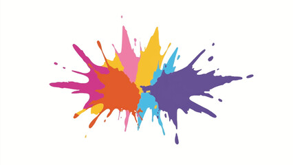 Colorful Paint Splatters on a White Background. Vector Illustration of Multicolor Paint Splashes.