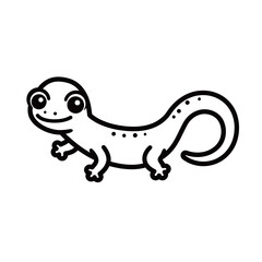 silhouette of a gecko with a white background