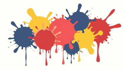 Colorful Paint Splatters on a White Background. Vector Illustration of Multicolor Paint Splashes.