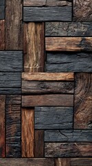 Rustic Wooden Block Pattern Design