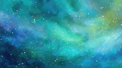 Sparkling green abstract watercolor space background