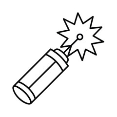 explosive tnt outline icon on white background  