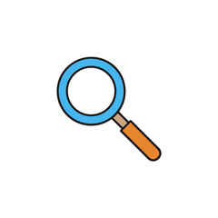 Vector art of magnifying glass isolated on white background