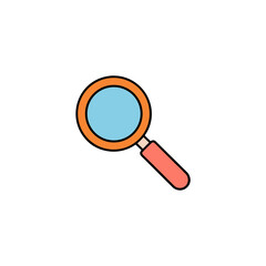 Vector art of magnifying glass isolated on white background