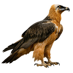 Obraz premium Bearded vulture majestic bird isolated on a transparent background