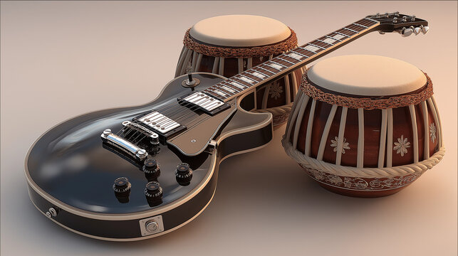 Electric Guitar And Tabla Drums