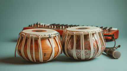 Indian Tabla Set with Synthesizer