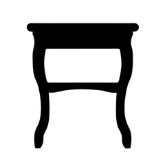 Elegant black silhouette of antique side table furniture for home decor and interior design ideas