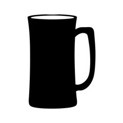 Isolated black beer mug vector illustration for pub brewery or restaurant logo design concept