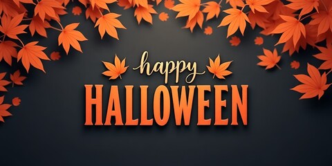 Halloween Greeting with Autumn Leaves Frame