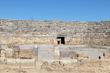 the old stadium in the ancient city of Perge in Turkey in Antalya.