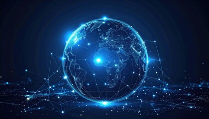 Obraz premium Futuristic Global Network Visualization with Digital Connections